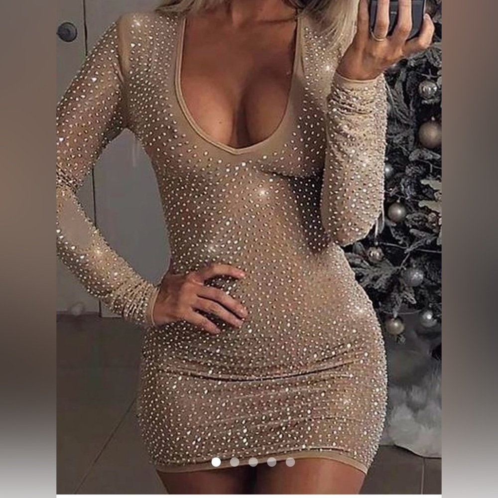 Rhinestone bodycon dress,